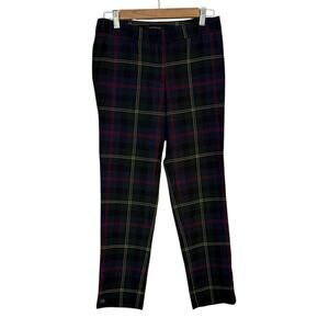 Talbots Pants Women 0 Petite Green Plaid Hampshire‎ Ankle Office Business Casual